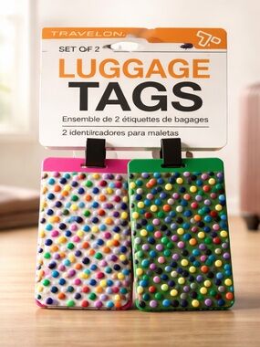 NWT Travelon 2 Luggage tags bright & cheerful! Perfect accessory